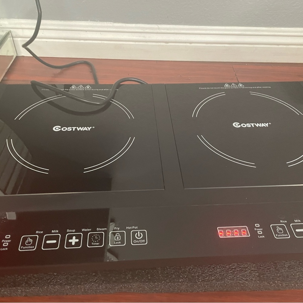 Black Double Induction Cooktop